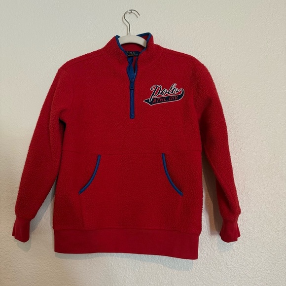 Polo Ralph Lauren Boys Sherpa Fleece Pullover Half Zip Jacket M (Medium 10-12), - Picture 2 of 16